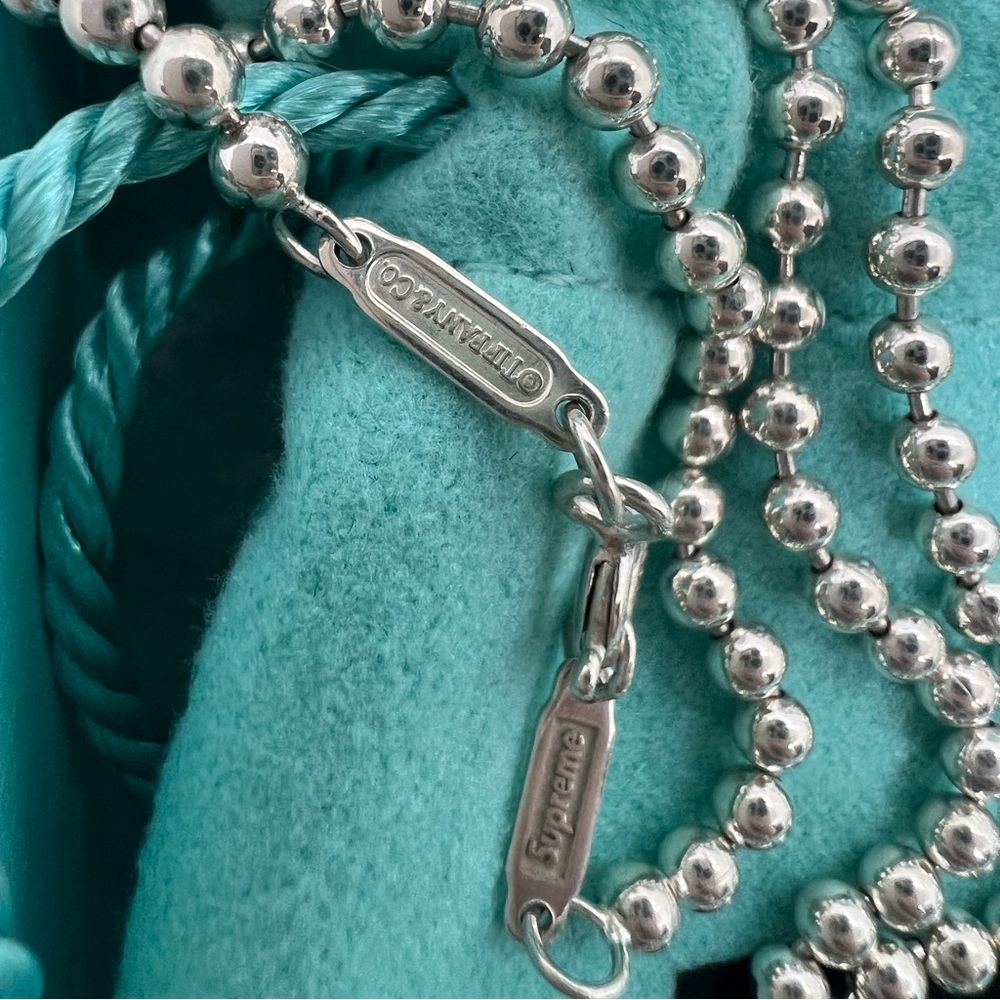 Tiffany x SUPREME Heart Necklace, Sterling Silver 24" Chain - Picture 6 of 7